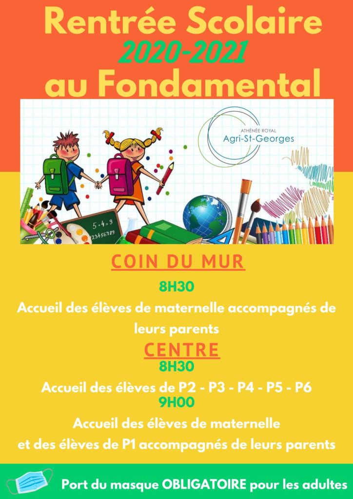 Rentree Scolaire 21 Au Fondamental Athenee Royal Agri Saint Georges