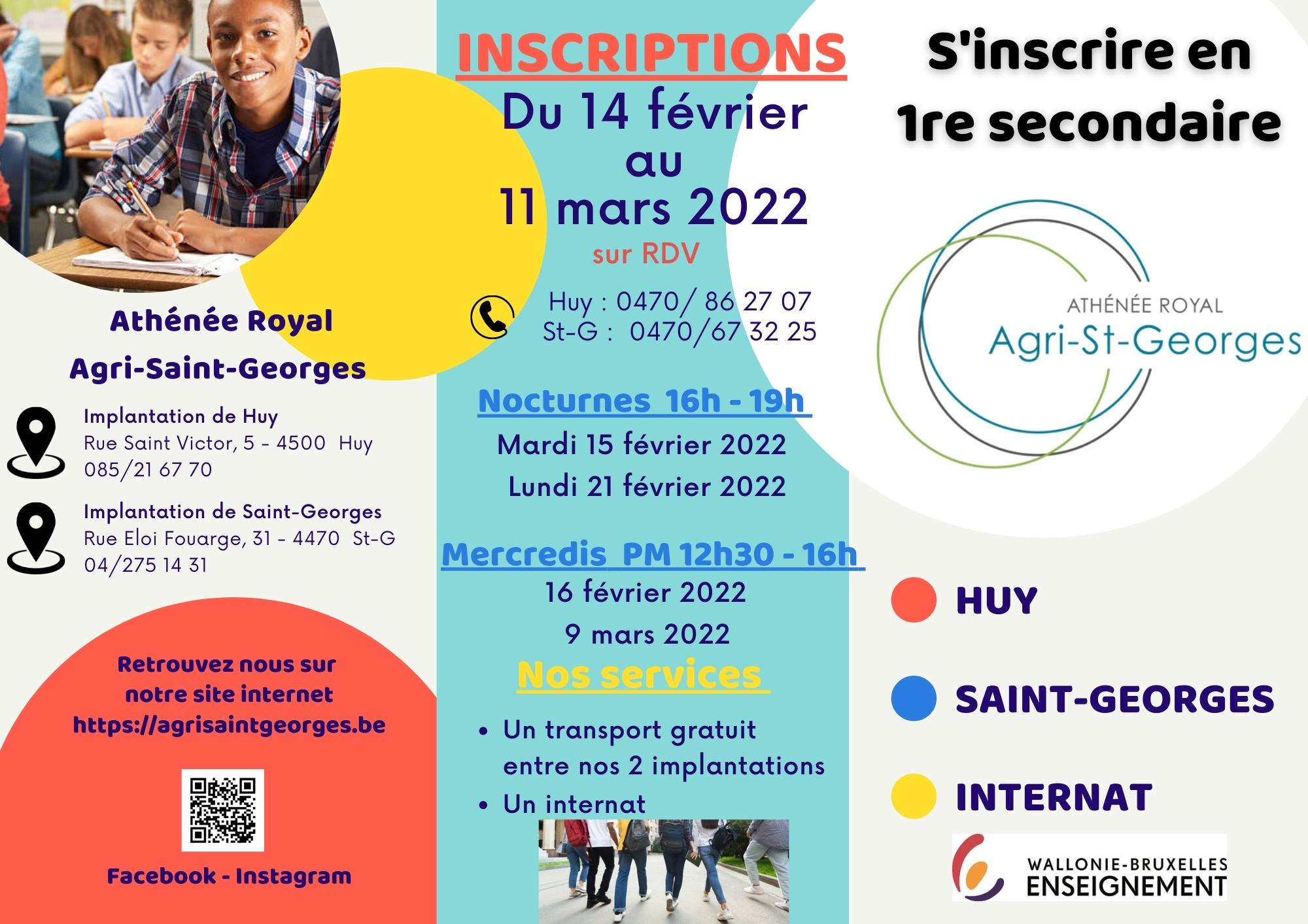 Flyer inscriptions 1re sec recto