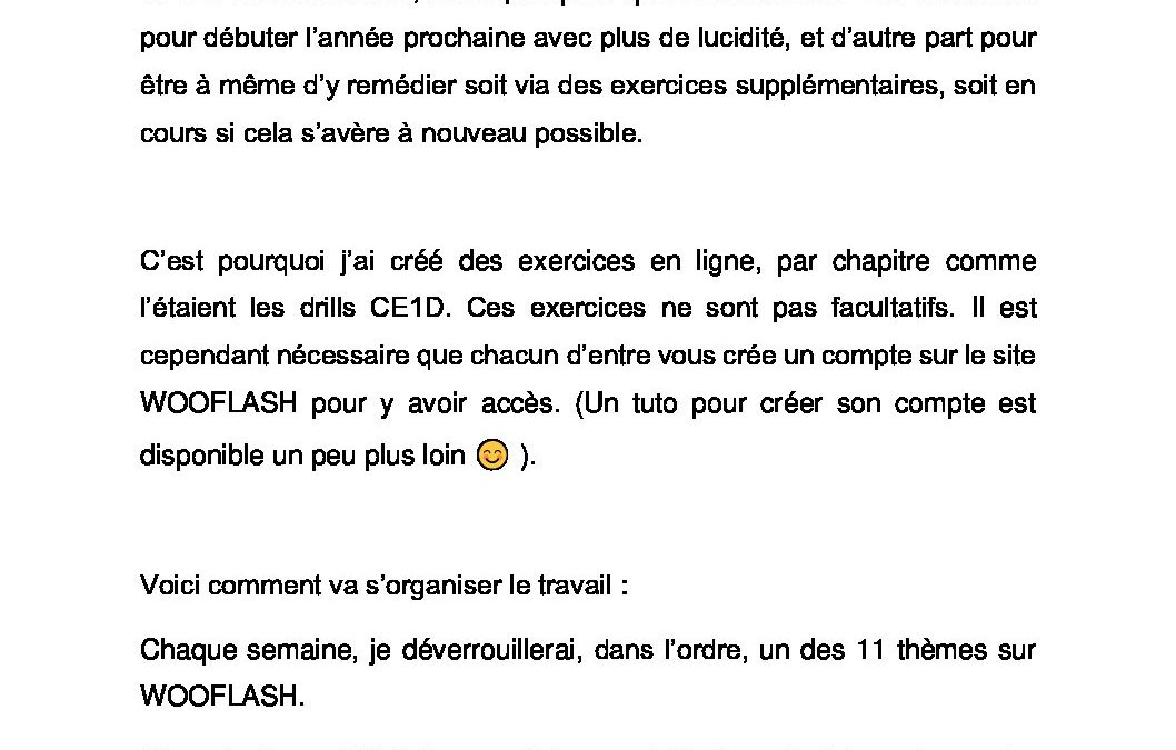 2A et 2B INITIATION SCIENTIFIQUE Consignes travail Wooflash suivi corrigé