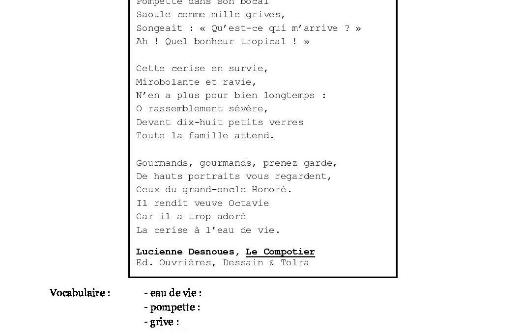 2B Fançais Un peu de poésie dans ce monde de brutes -Depermentier-21042020