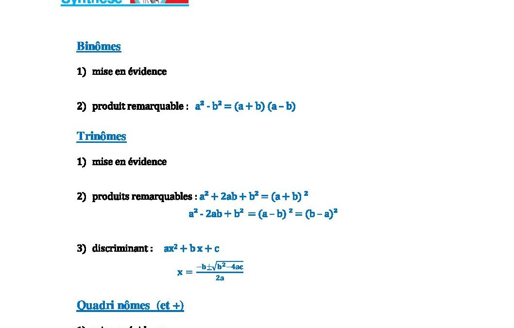 3 Tem Mathématiques,Correctif Travail 1, factorisation.