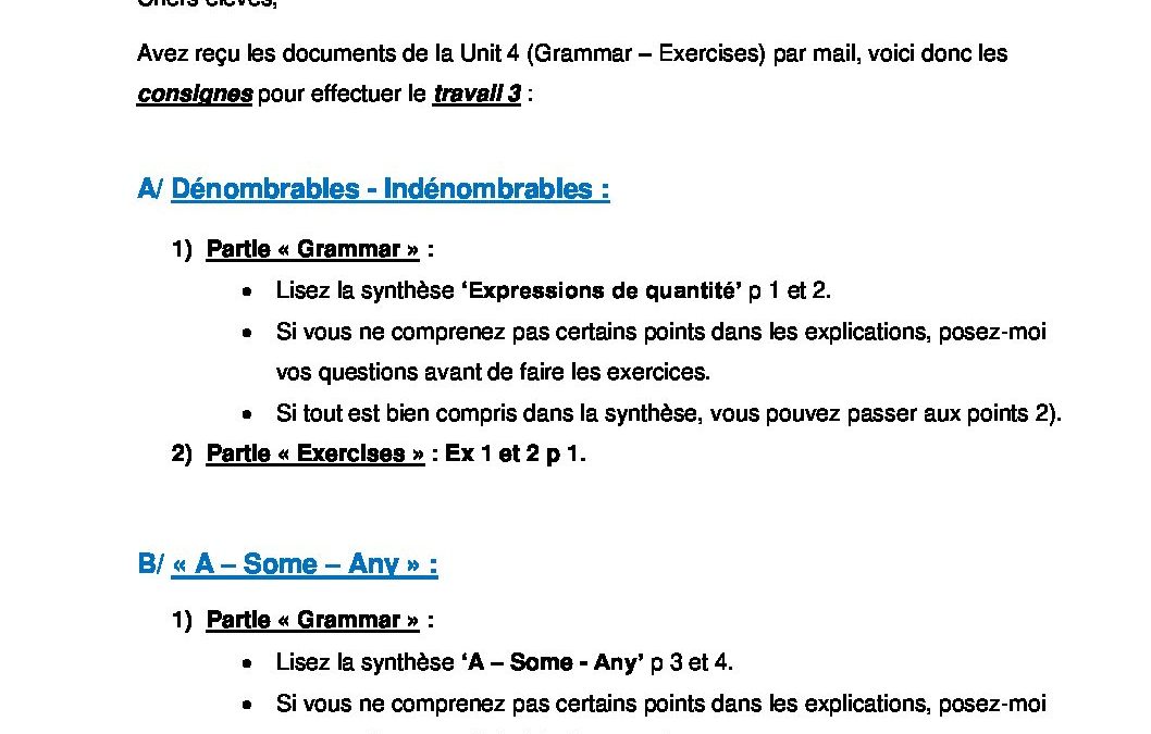 3G.Anglais1. Travail 3