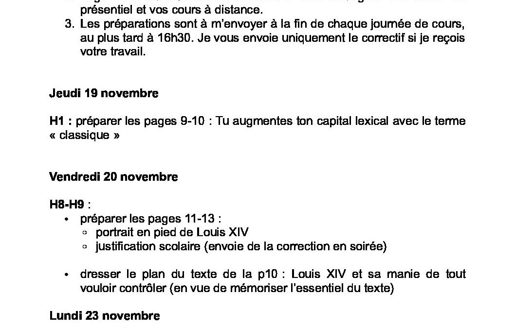 4G.français JDCL du 18 au 24 novembre 2020