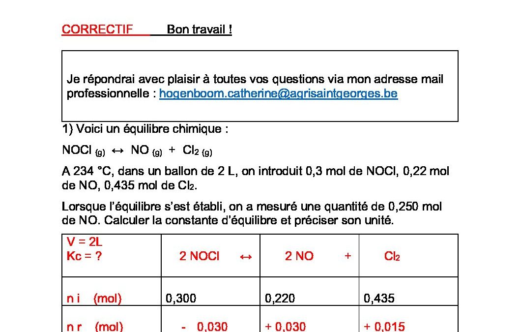 5 EP 1 5 EP 2 CHIMIE Equilibres Chimiques CORRECTIF Hogenboom-23042020