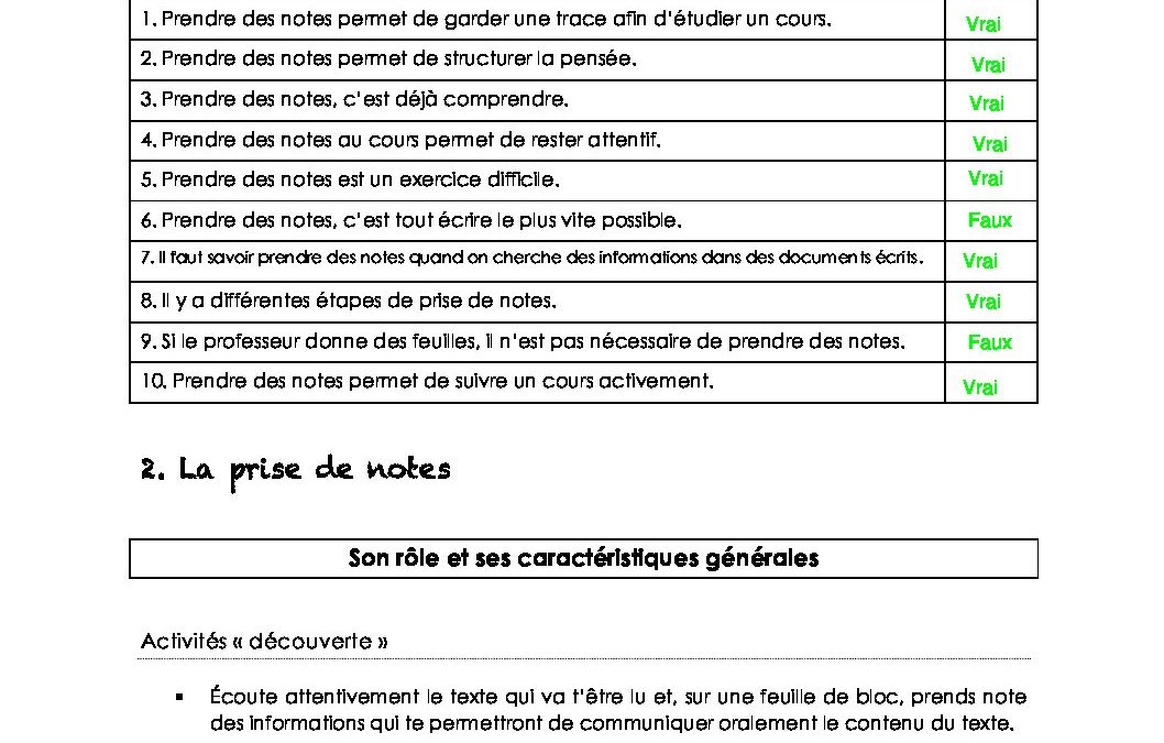 6EP1.Français. La prise de notes (correctif)