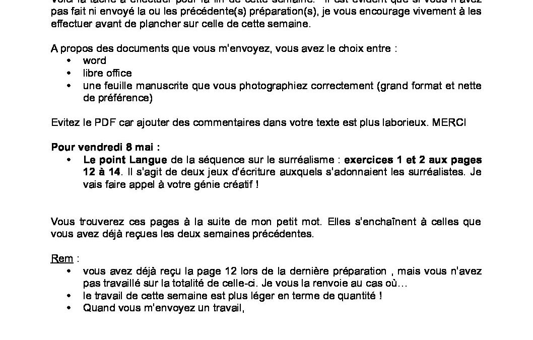 6TC.français prépa surréalisme pour le 8 mai