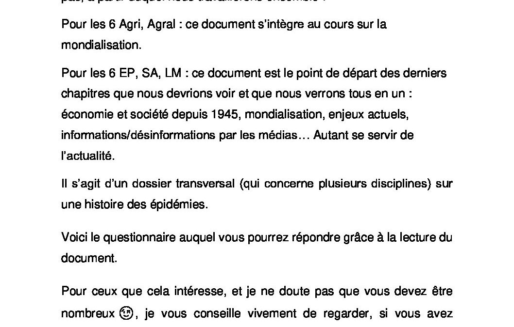 Histoire 6 Agri – 6 Agral – 6 EP1 – 6 EP2 – 6 SA – 6 LM-280420220