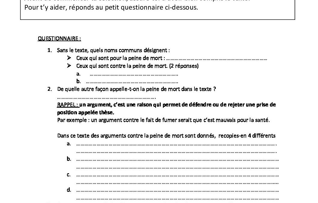 Réduction de texte-la peine de mort