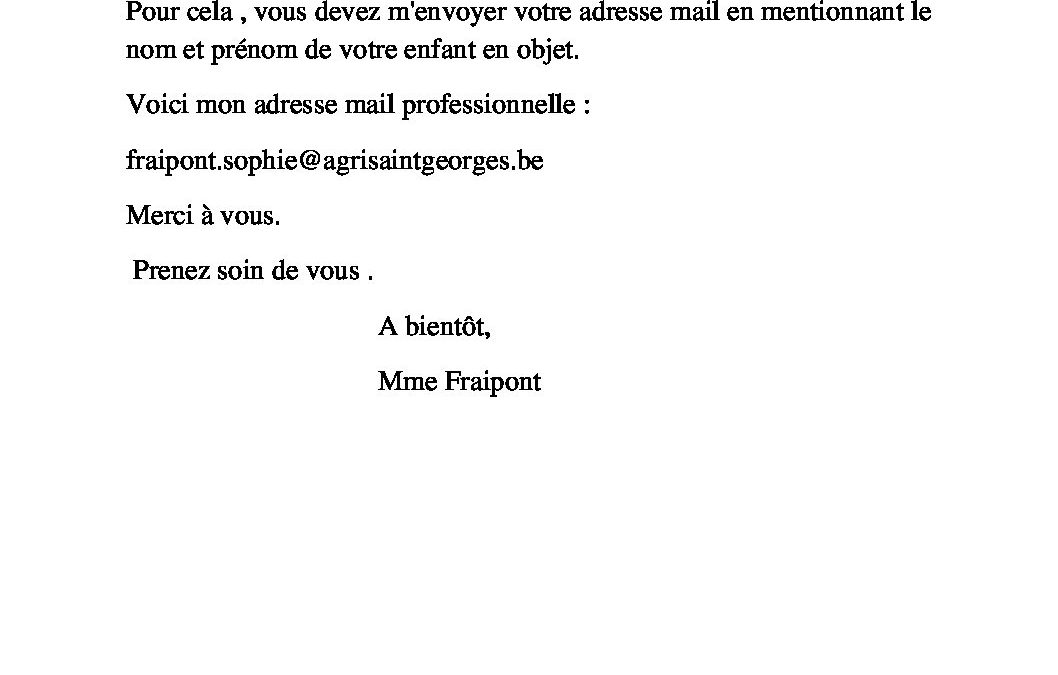 lettre envoi adresse mail